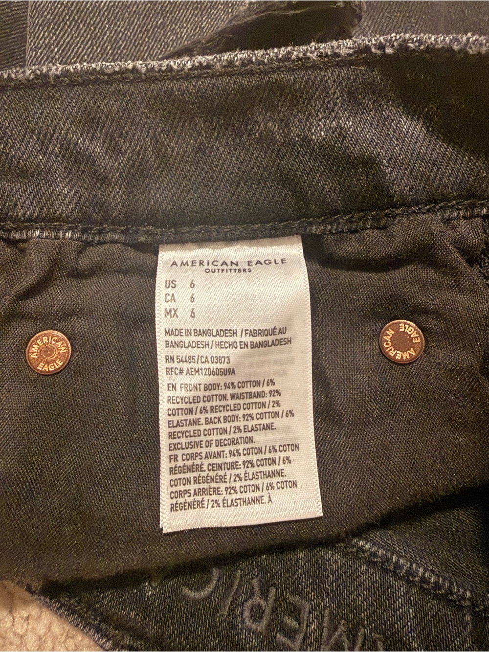 American Eagle Outfitters Black Distressed Cutoff Jean Shorts - Picture 4 of 4